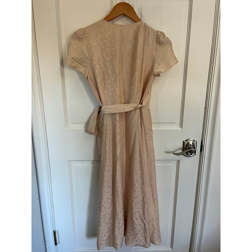 Sezane Amber Wrap Tie Silk Floral Dress in Nude Size 36 4 - Picture 5 of 7